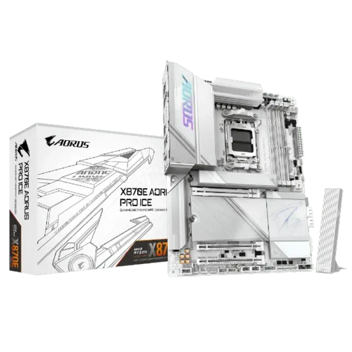 תמונה של לוח אם GIGABYTE X870E AORUS PRO ICE ATX DDR5 WIFI7 AM5 2.5GBE LAN