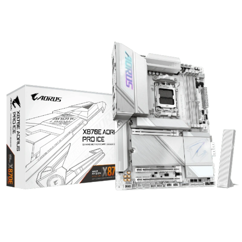 לוח אם GIGABYTE X870E AORUS PRO ICE ATX DDR5 WIFI7 AM5 2.5GBE LAN