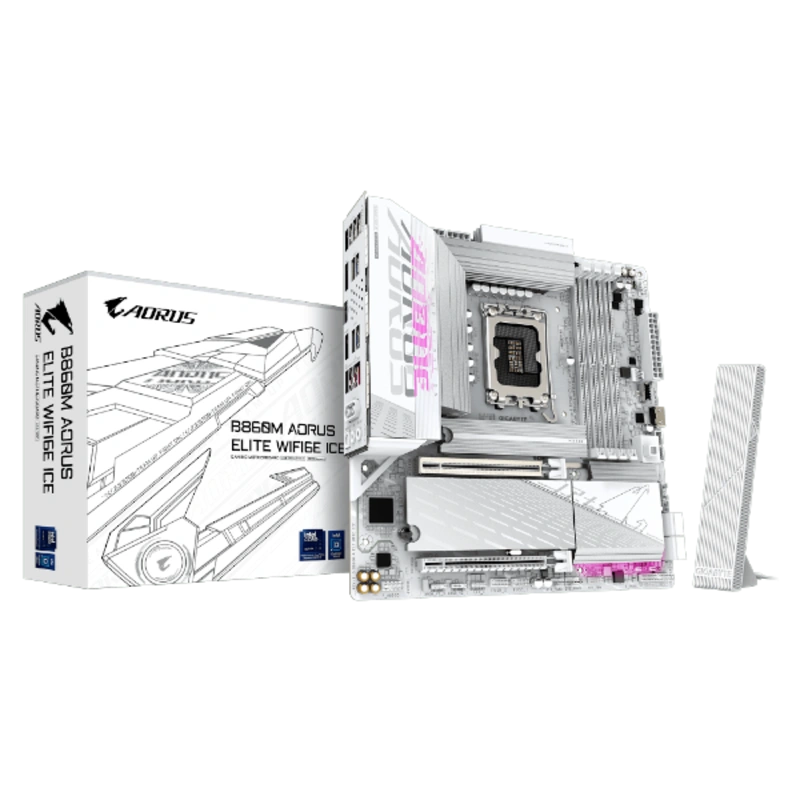 לוח למעבד דור 15 Gigabyte B860M AORUS ELITE WIFI6E ICE ATX 2.5GB