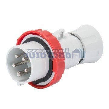 תקע נייד ישר HP‏ - IP66/IP67/IP68/IP69‏ - 3P+N+E‏ 32A‏ ‎380-415V‏ 50/60HZ - אדום - 6H - חיווט הברגה Gewiss