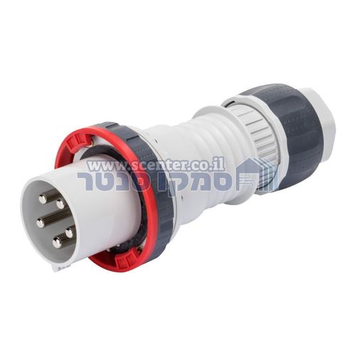 תקע נייד ישר HP‏ - IP66/IP67/IP68/IP69‏ - 3P+N+E‏ 125A‏ ‎346-415V‏ 50/60HZ - אדום - 6H - הידוק עקיף Gewiss