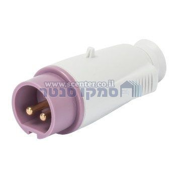 תקע נייד ישר - IP44‏ - 2P‏ 16A‏ ‎20-25V‏ ‎50-60HZ - סגול - n.r.‎ - חיווט הברגה Gewiss