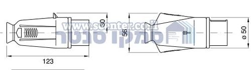 תקע נייד ישר - IP44‏ - 2P‏ 16A‏ ‎20-25V‏ ‎50-60HZ - סגול - n.r.‎ - חיווט הברגה Gewiss