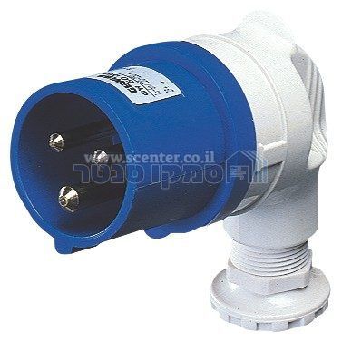 תקע נייד 90°‏ - IP44‏ - 2P+E‏ 16A‏ ‎200-250V‏ 50/60HZ - כחול - 6H - חיווט הברגה Gewiss
