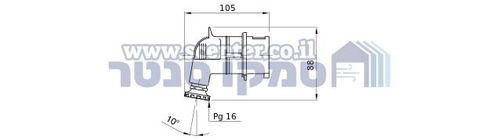תקע נייד 90°‏ - IP44‏ - 2P+E‏ 16A‏ ‎200-250V‏ 50/60HZ - כחול - 6H - חיווט הברגה Gewiss