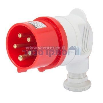 תקע נייד 90°‏ - IP44‏ - 3P+N+E‏ 16A‏ ‎380-415V‏ 50/60HZ - אדום - 6H - חיווט הברגה Gewiss