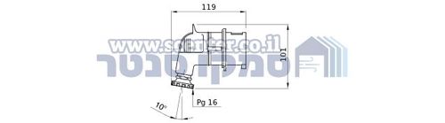 תקע נייד 90°‏ - IP44‏ - 3P+N+E‏ 16A‏ ‎380-415V‏ 50/60HZ - אדום - 6H - חיווט הברגה Gewiss