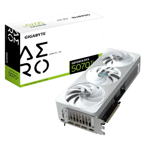 תמונה של כרטיס מסך GIGABYTE GeForce RTX 5070 Ti AERO OC 16G