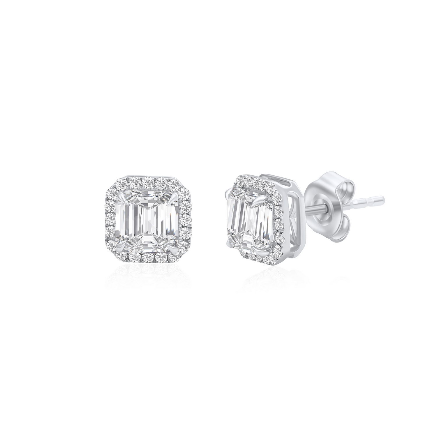 עגילי יהלומים בעיצוב ריבוע 2.27ct זהב 14K