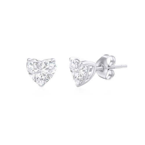 עגילי יהלומים בעיצוב לב 2.0ct זהב 14K
