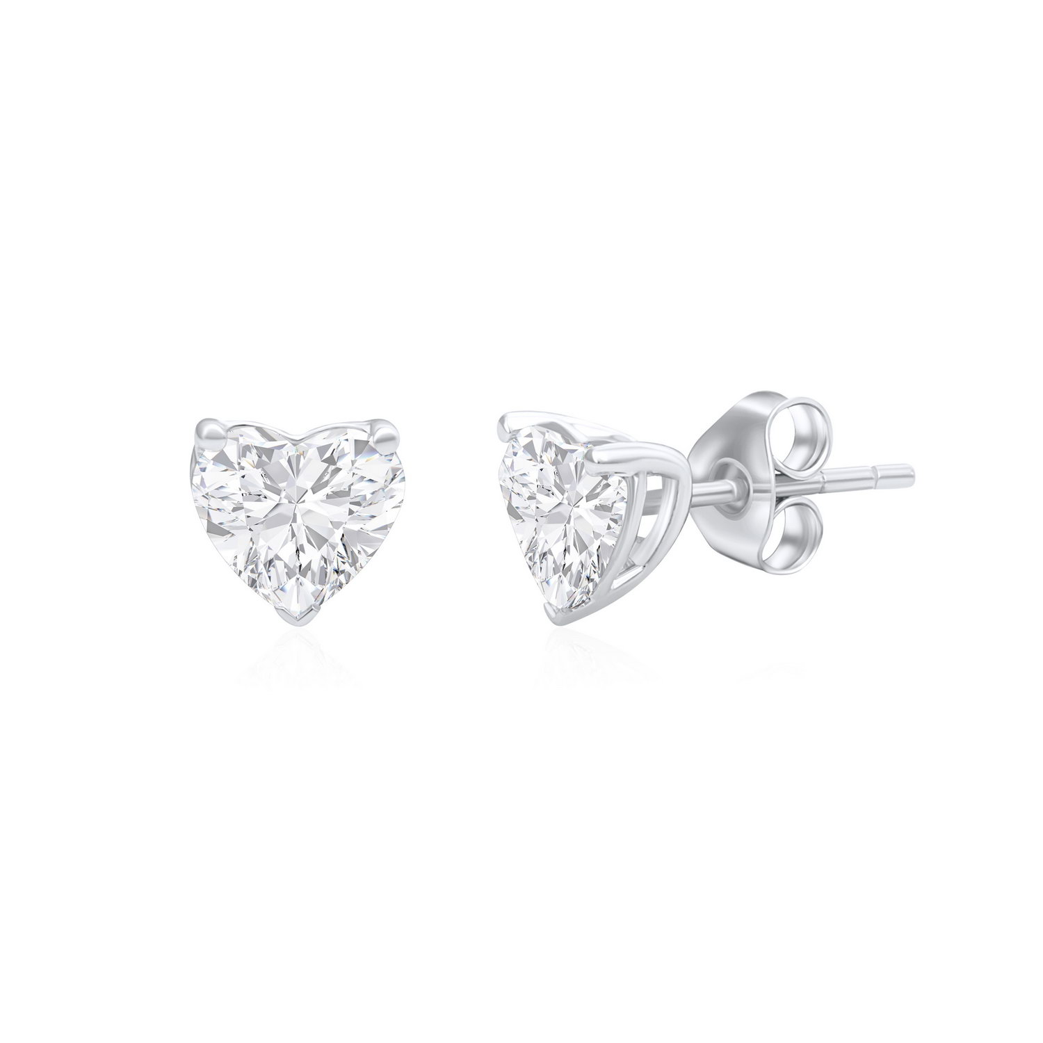 עגילי יהלומים בעיצוב לב 2.0ct זהב 14K