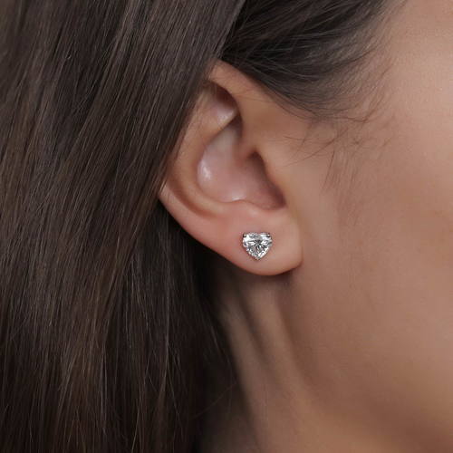 עגילי יהלומים בעיצוב לב 2.0ct זהב 14K