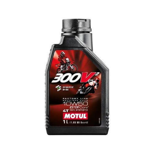 שמן מנוע MOTUL 300V 15W-50 סינטטי מלא 1 ליטר לביצועים גבוהים באופנוע