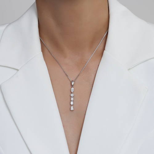 שרשרת ותליון מפל יהלומים 2.19ct זהב 14K