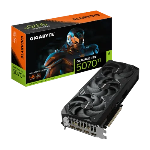 תמונה של כרטיס מסך Gigabyte RTX 5070 Ti Windforce 3 SFF 16GD DP HDMI
