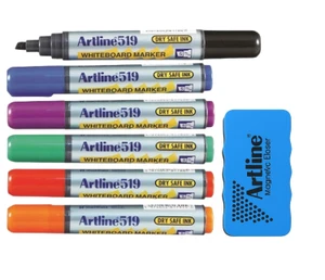 סט 6 טושים ללוח מחיק ArtLine519 + מתקן וספוג 
