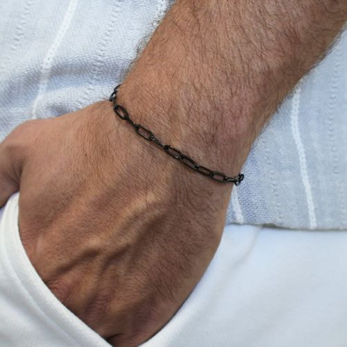 צמיד חריטה לגבר - אל-חלד אובאלי שחור
