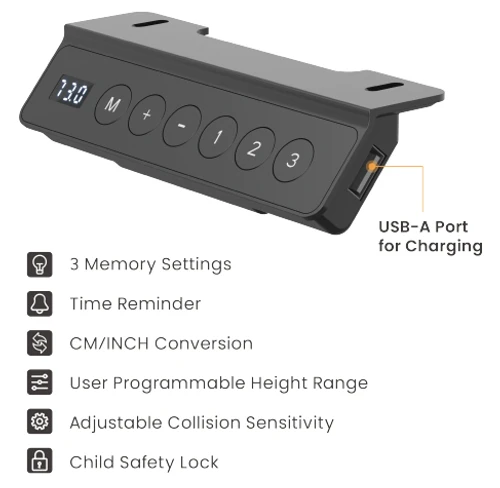 שולחן עמידה ישיבה חשמלי עם 2 מנועים M10-23DE LUMI - שחור