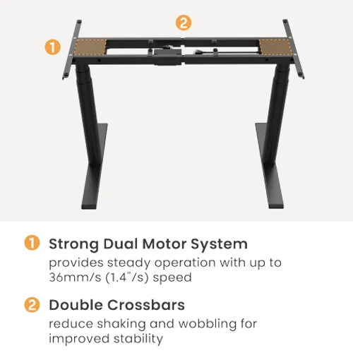שולחן עמידה ישיבה חשמלי עם 2 מנועים M10-23DE LUMI - שחור