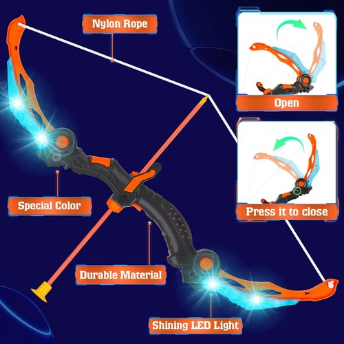 חץ וקשת עם אורות ו 3 חצים עם ואקום ומטרה 