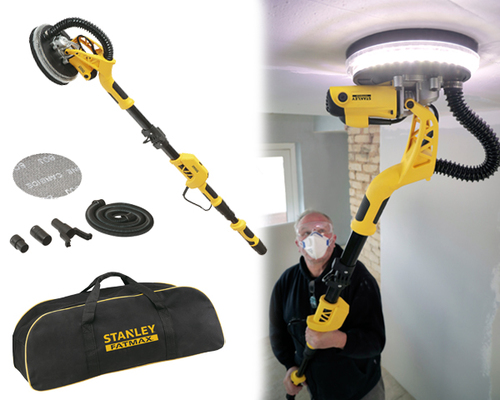 מלטשת קירות 750W  טלסקופית  Stanley + מרסס צבע 20 וולט נטען + סוללה ומטען  SFMEE500S.5