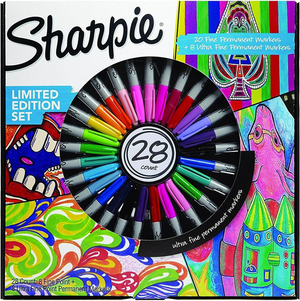 סט 28 טושים SHARPIE PERMANENT (מהדורה מוגבלת)