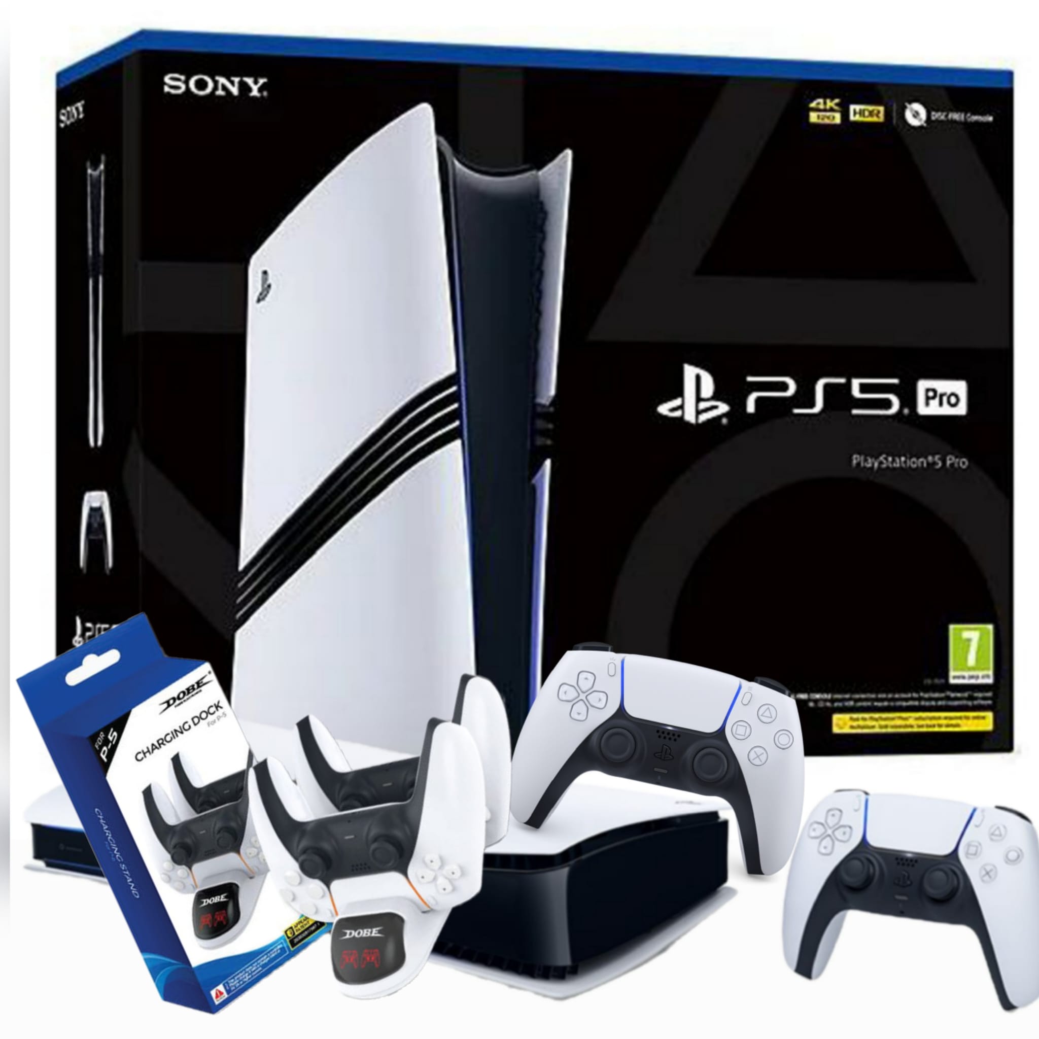 SONY PLAYSTATION 5 PRO 2TB + 2CONTOLLERS + DUAL CHARGING STATION