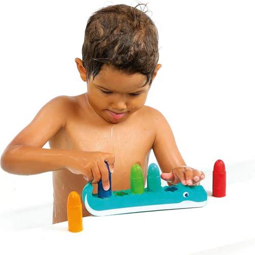 סט צבעים מחיקים לאמבטיה עם מעמד תנין מספוג