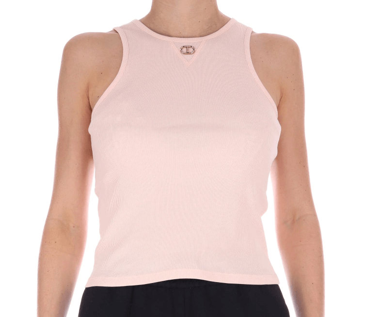 Fitted ribbed top with Oval T