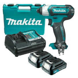 מברגת אימפקט נטענת עם 2 סוללות 1.5 אמפר ומטען - MAKITA TD110DWYE 110N/m 12V  מקיטה