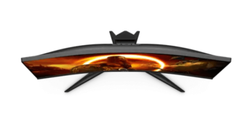 מסך מחשב קעור LED בגודל 31.5 אינץ' עם חיבורי HDMI ו-DisplayPort