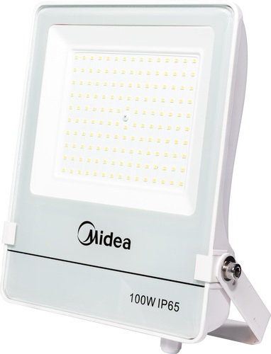 פנס הצפה 100LM/W MIDEA 100W גוף לבן/אור חם 3000K