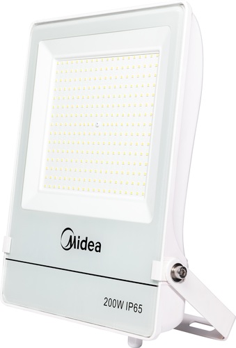 פנס הצפה 100LM/W MIDEA 200W גוף לבן/אור חם 3000K