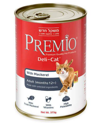 שימור במרקם פטה מקרל 375 גרם לחתולים בוגרים