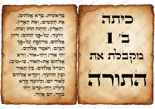 דף סוכר קבלת ספר תורה - עיצוב 1