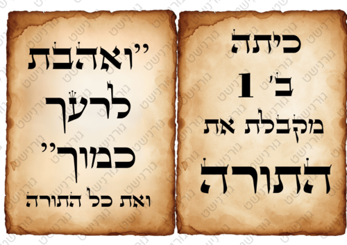 דף סוכר קבלת ספר תורה - עיצוב 2