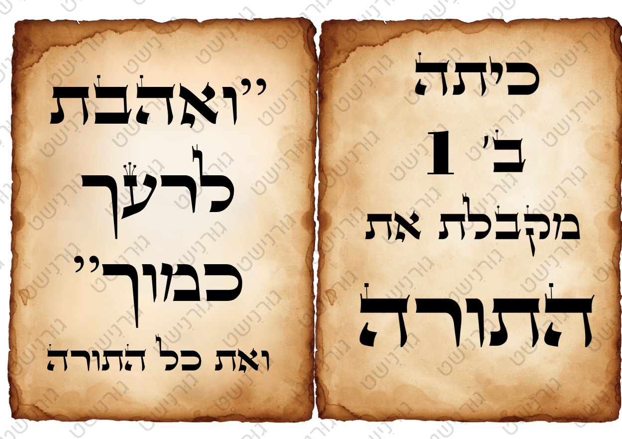 דף סוכר קבלת ספר תורה - עיצוב 2