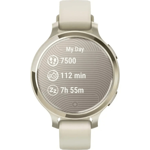 שעון חכם צבע זהב עם רצועת שנהב Garmin Lily 2 Active 38mm