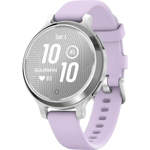 שעון חכם צבע כסוף עם רצועה סגולה Garmin Lily 2 Active 38mm