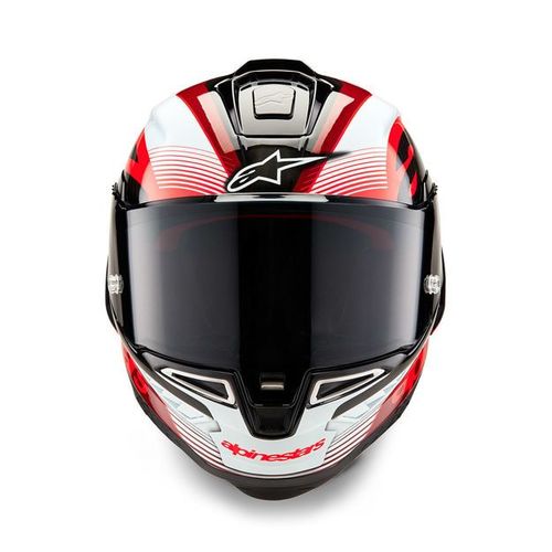                                      קסדת כביש ספורטיבית ALPINESTARS SUPERTECH R10 TEAM  שחור קרבון אדום לבן                                 