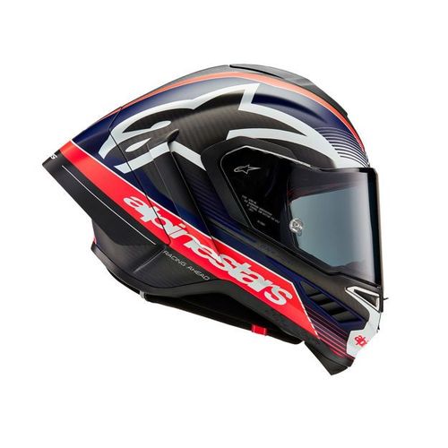                                      קסדת כביש ספורטיבית ALPINESTARS SUPERTECH R10  שחור קרבון אדום כחול                                 