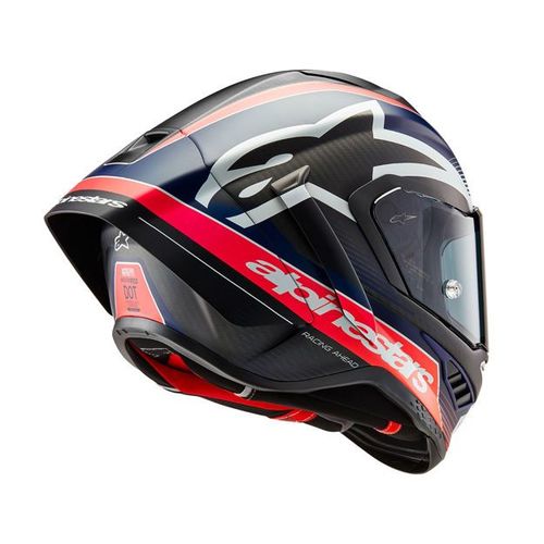                                      קסדת כביש ספורטיבית ALPINESTARS SUPERTECH R10  שחור קרבון אדום כחול                                 