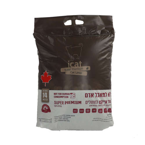 אייקאט חול לחתולים סופר פרימיום מתגבש בניחוח טלק 14 ק