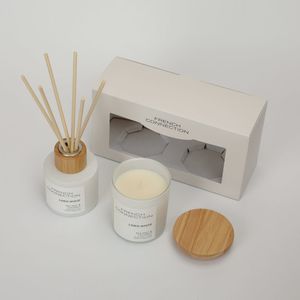 מארז נר קטן ומפיץ ריח מקלות Sea Salt and Coconut Candle