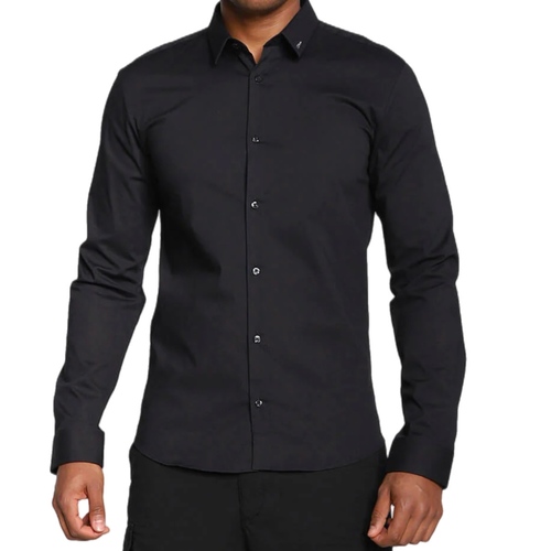 חולצה מכופתרת HUGO מידות S-XXL לגברים בגוון שחור סלים