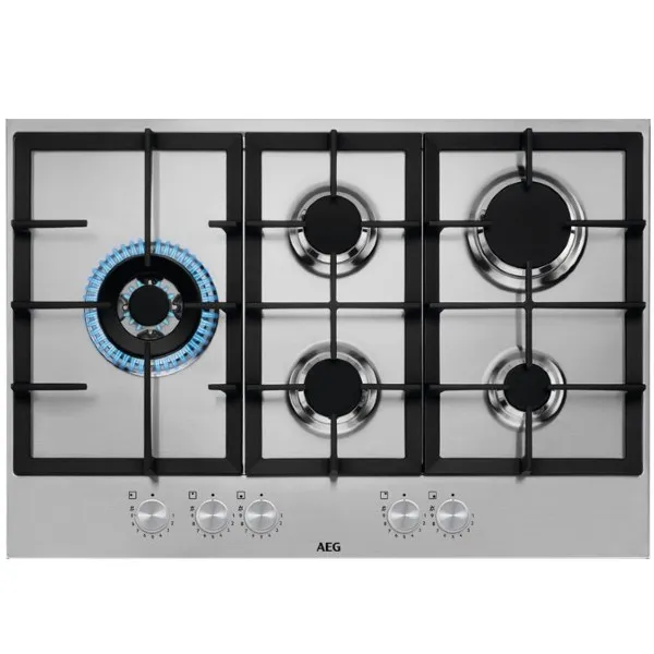 כיריים גז 75 ס"מ Step Power דגם AEG HGB75820SM נירוסטה
