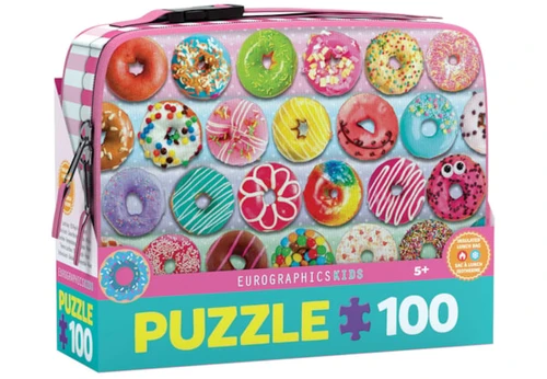 פאזל 100 חלקים בתיק אוכל דונאטס 