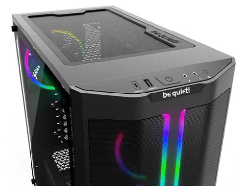 מארז מחשב איכותי עם תאורת RGB וחלון צד מבית BE QUIET