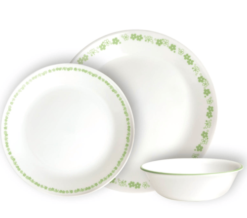סט 18 חלקים קורנינג Corning CORELLE® - Spring Blossom Green