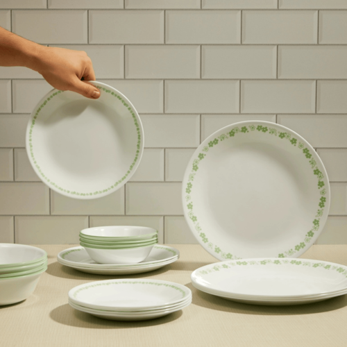 סט 18 חלקים קורנינג Corning CORELLE® - Spring Blossom Green